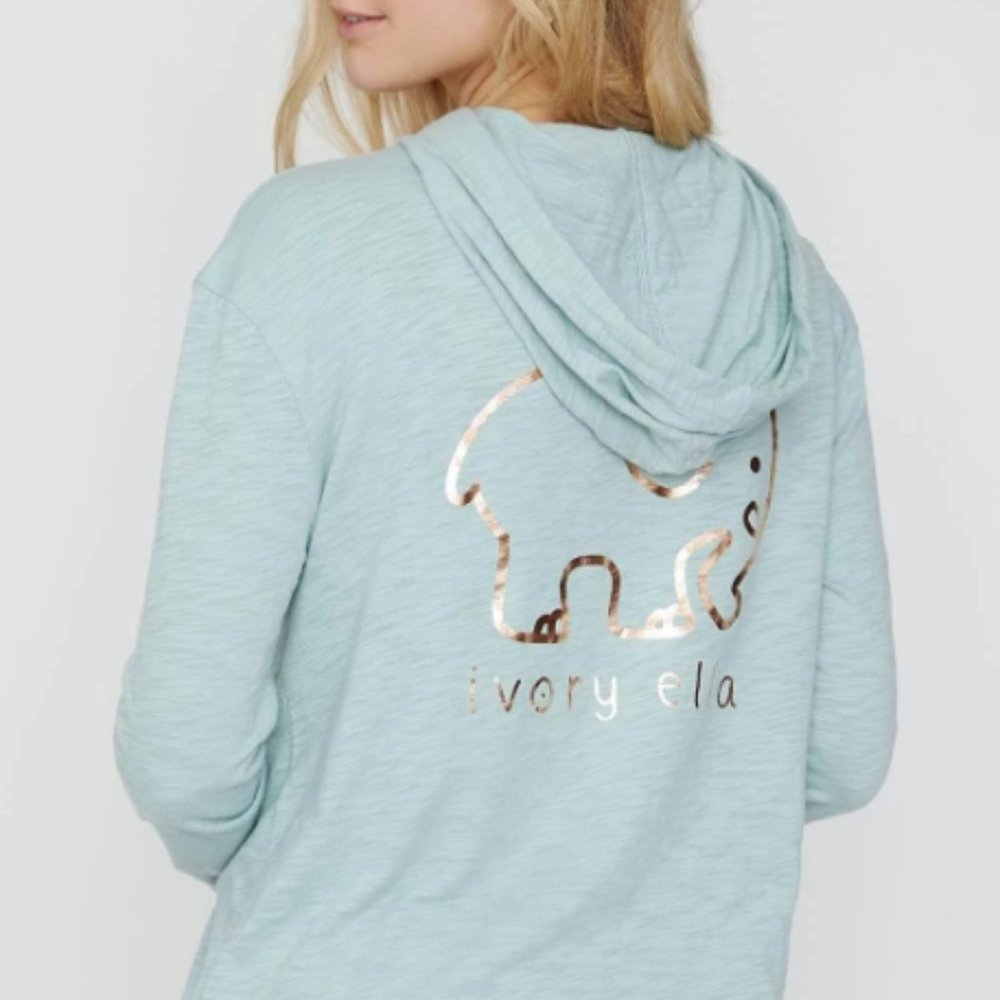NEW NWT Ivory Ella T-Shirt Hoodie Color: Pistachio - Picture 2 of 2
